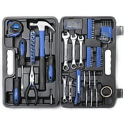 Cartman 148 Piece Tool Set General Household Hand Tool Kit with Plastic Toolbox Storage Case Blue,include socket