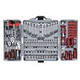 thumbnail image 1 of Cartman 205 Piece Tool Set Ratchet Wrench with Sockets Kit in Plastic Toolbox Red, 1 of 7