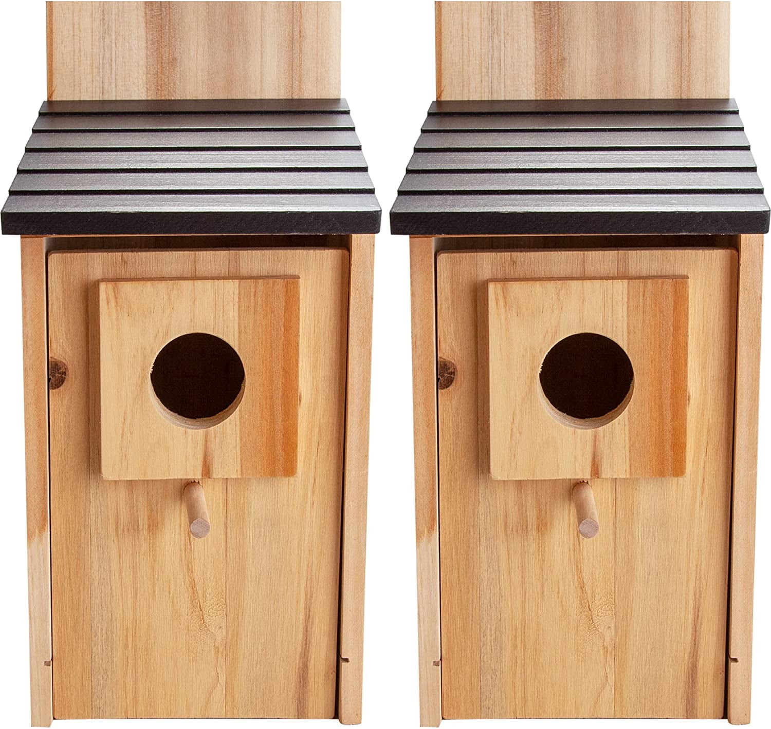 Cedar Natural Wood Hummingbird House with Mesh Floor, 2PK