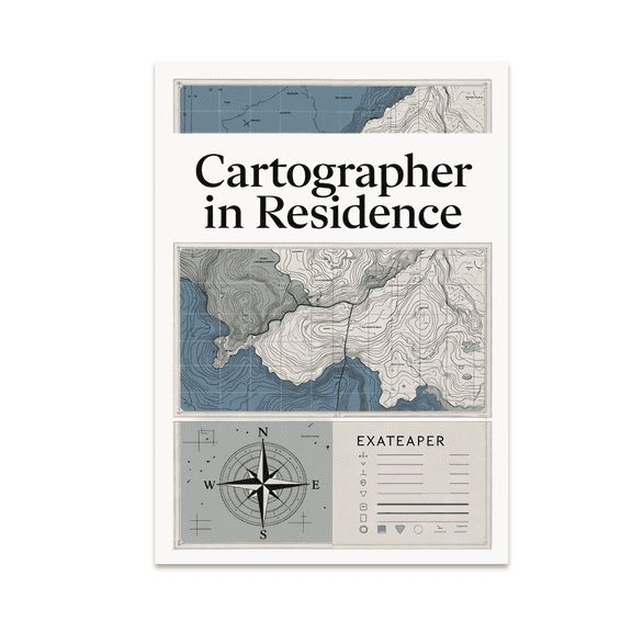 Cartographer in Residence Fantasy Map Poster - Tabletop Game Enthusiast - 13x19 Poster Print