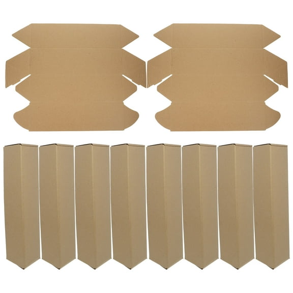 10pcs Kraft Paper Package Box Triangle Poster Storage Tube Poster Tube Artwork Storage Tube
