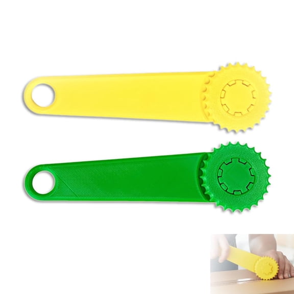 Carton Hole Puncher Tool, Manual Rolling Box Hole Cutter for Cardboard, Plastic & Packaging, Easy Grip Handheld Perforation Tool for DIY and Warehouse Use (2 Pack, Yellow & Green)