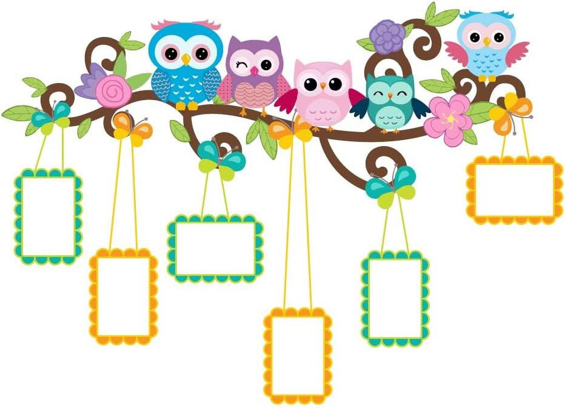 Carton Owl Wall Decals Owl on Branch Wall Sticker Hanging Frame Wall ...