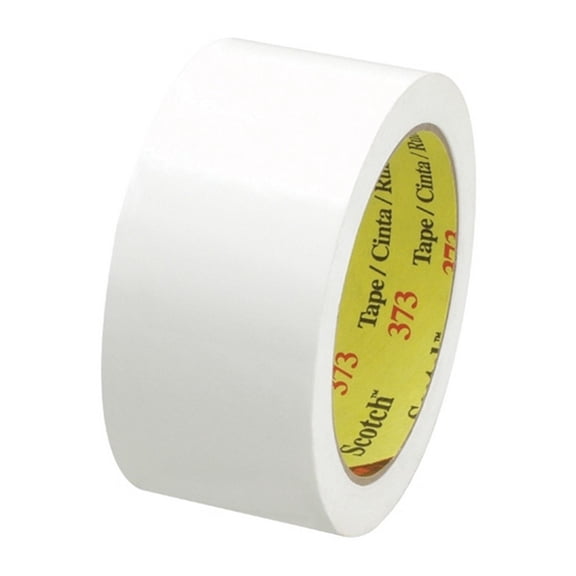 Carton Sealing Tape 3M 373 White 2" X 55 Yard Roll (36 Roll/Case)