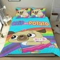 thumbnail image 1 of Cartoon 3 Piece Bedding Set Chip and Potato Comforter Set Cute Duvet Cover Sets Super Soft Girls Bedding Set Kids Bedroom Gifts,1 Duvet Cover with 2 Pillowcases Twin, 1 of 6