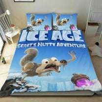 Cartoon 3 Piece Bedding Set Ice Age Comforter Set Cute Duvet Cover Sets Super Soft Girls Bedding Set Kids Bedroom Gifts,1 Duvet Cover with 2 Pillowcases Twin