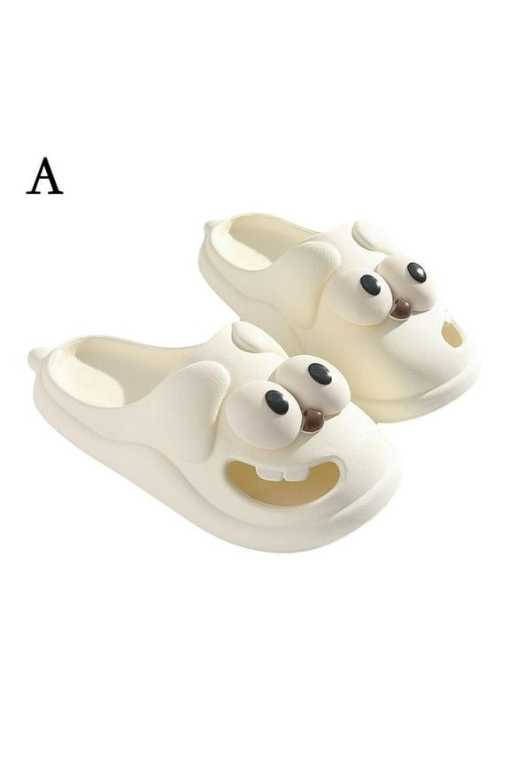 Cartoon 3D Big Eye Dog Slippers Soft Pillow Slides Sandals Shoes Cloud K9L1