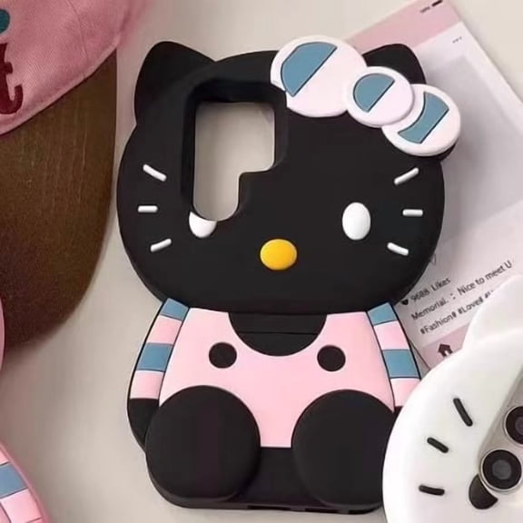 Cartoon 3D KT cat phone case for Samsung S23/22/S25/24 Ultra/A56/55 shockproof cover