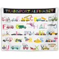 Cartoon ABC Alphabet Tapestry for Kids Boys Girls, Cute Car Plane Funny ...