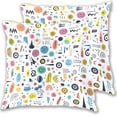 thumbnail image 1 of Cartoon Abstract Punctuations Hand Drawn Throw Pillow Covers Pillowcases 16 x 16 Inch Home Decor 2 Packs for Bedroom Sofa, 1 of 6