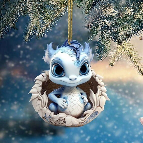 Cartoon Acrylic DIY Craft Christmas Dragon Dragon Pendant Xmas Hanging Ornaments Car Pendant Christmas Tree Ornaments 7