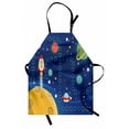 thumbnail image 1 of Cartoon Activity Apron, Colorful Space Activity Board Interplanetary Travel Racing in Cosmos, Unisex Kitchen Bib with Adjustable Neck for Cooking Gardening, Adult Size, Multicolor, by Ambesonne, 1 of 4