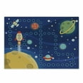 thumbnail image 1 of Cartoon Activity Cutting Board, Colorful Space Activity Board Interplanetary Travel Racing in Cosmos, Decorative Tempered Glass Cutting and Serving Board, Small Size, Multicolor, by Ambesonne, 1 of 1