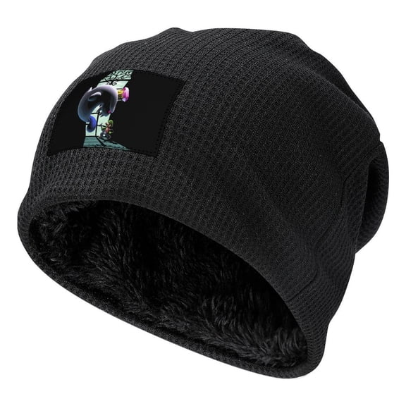 Cartoon Adventure Luigi's Mansion Unisex Stretchable Knitted Beanie Hat Daily Plush Pullover Cap Winter Warm Soft Skull Cap For Men Women