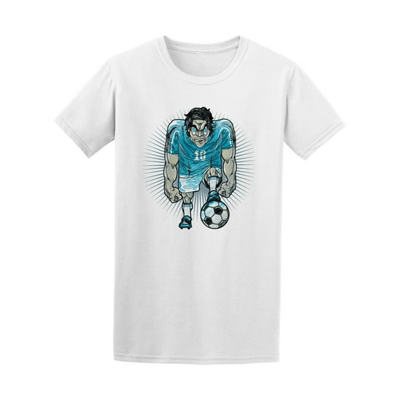 Cartoon Aggressive Soccer Player T-Shirt Men -Image by Shutterstock, Male Small