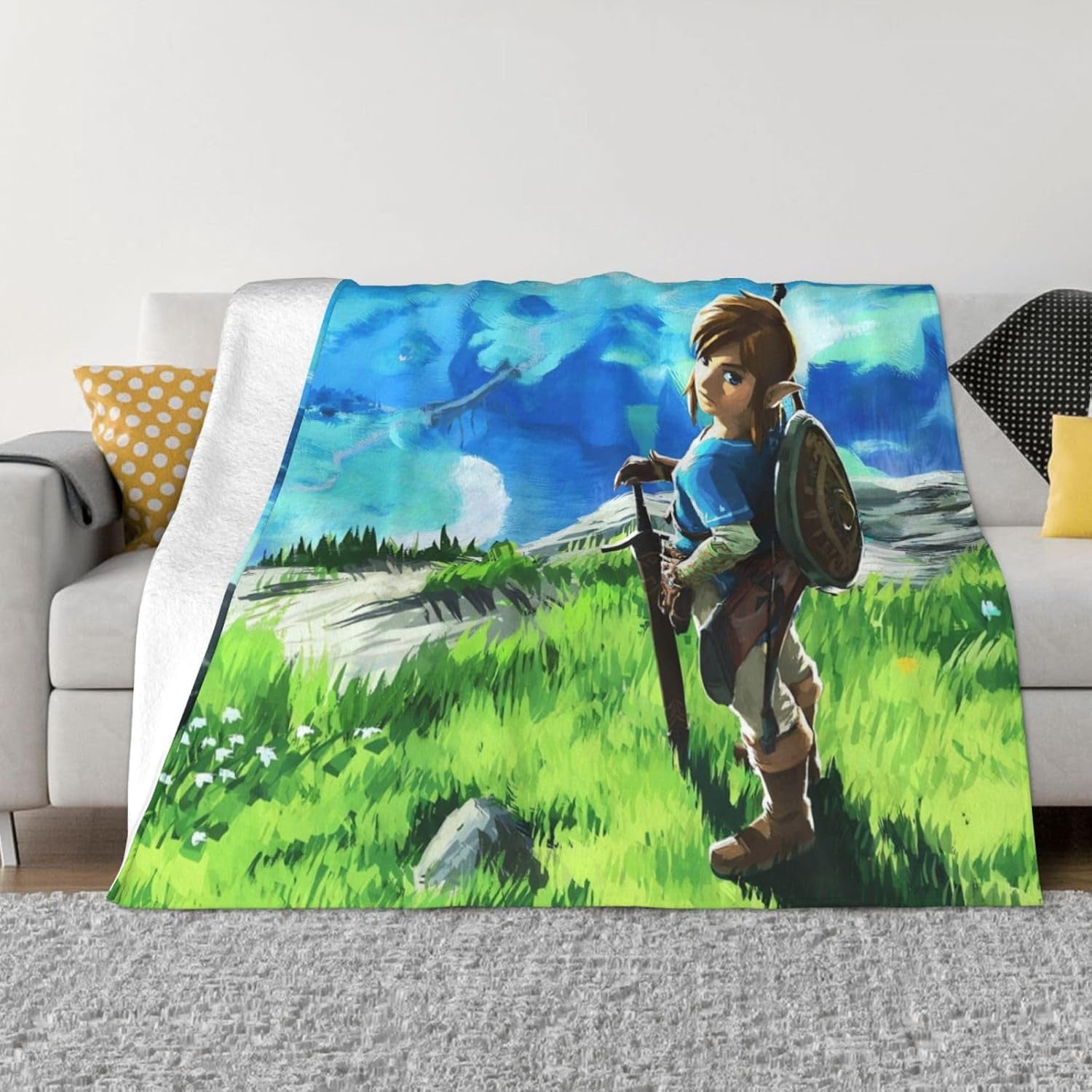 Cartoon Air Conditioner Anime Cotton Throw Blanket Funny Flannel