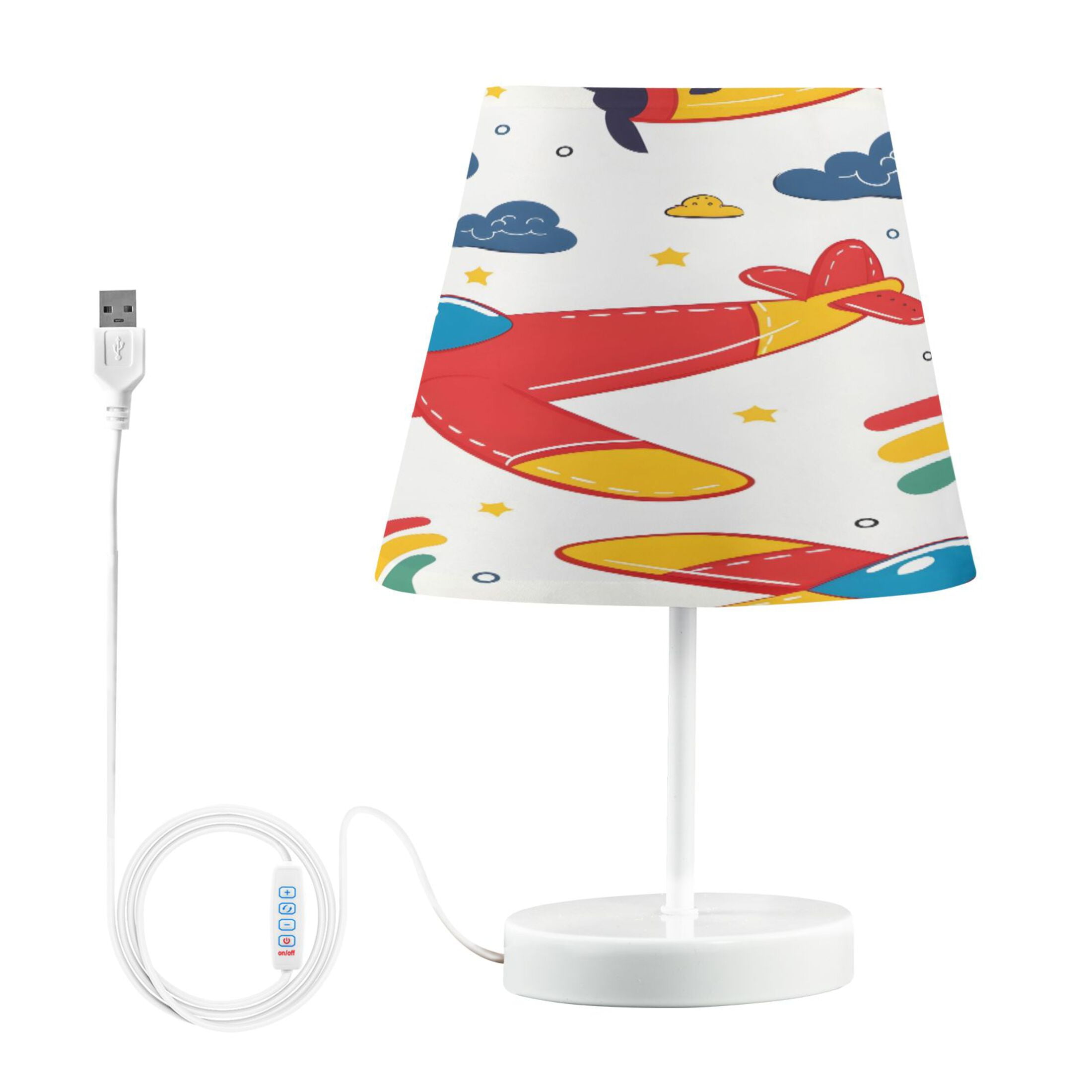 Cartoon Airplane Desk Lamp LED Table Nightstand Lamps with 3 Color Temperatures for Home Bedroom Living Room Decor 8x12