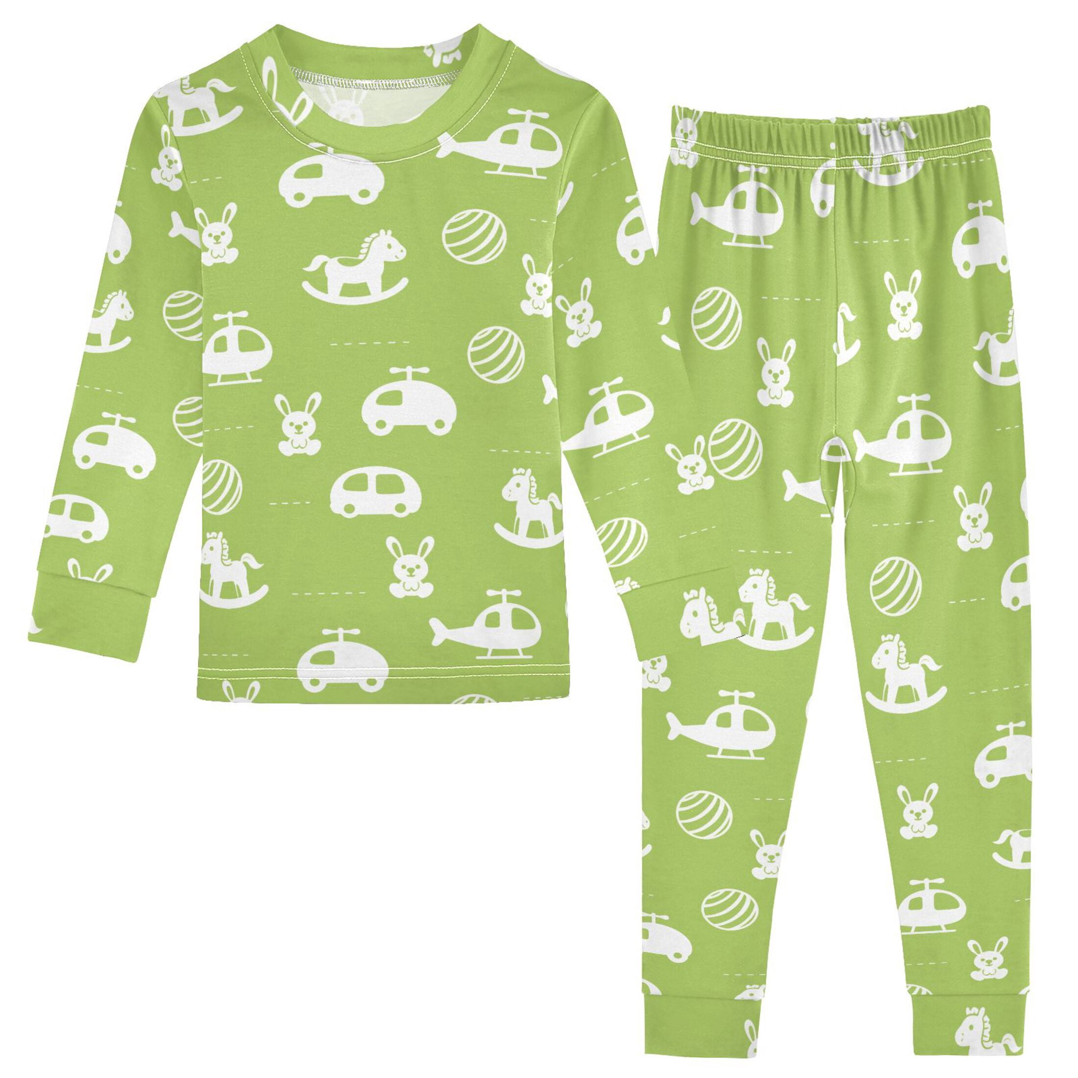 Cartoon Airplane Rabbit Pattern Cotton Pajamas 2 Piece Set Sleepwear ...