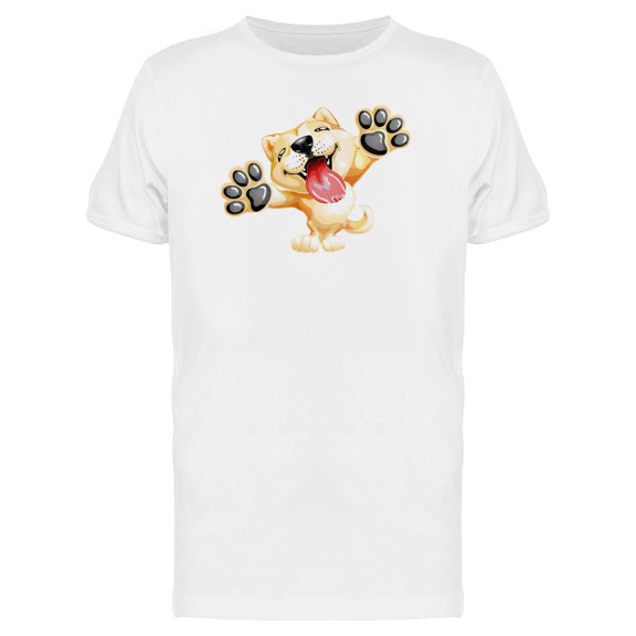 Cartoon Akita Inu Licks Glass Tee Men's -Image by Shutterstock