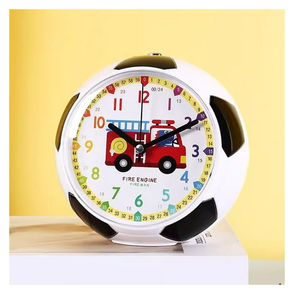 Cartoon Alarm Clock for Boys Kids, Non Ticking Silent with Night Light, Snooze, Digital Wake Up Clock for Children Birthday Gifts