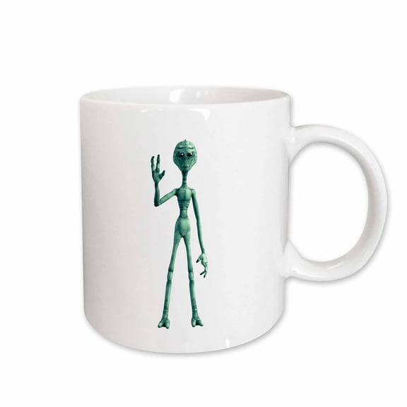 3drose, Cartoon Alien from Outer Space, 11oz Mug