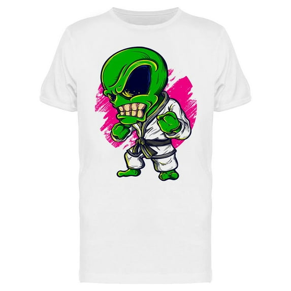 Cartoon Alien Karate T-Shirt Men -Image by Shutterstock, Male x-Large