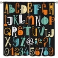 thumbnail image 1 of Cartoon Alphabet Blackout Curtains for Kids Room Colorful Grunge Style Letters and Numbers Set Funny Education Learning for Nursery Children Toddler Rod Pocket Window Treatment 21x54in,2 Panel Set, 1 of 1