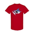 thumbnail image 1 of Cartoon Angry Shark Design T-Shirt Men -Image by Shutterstock, Male Small, 1 of 2