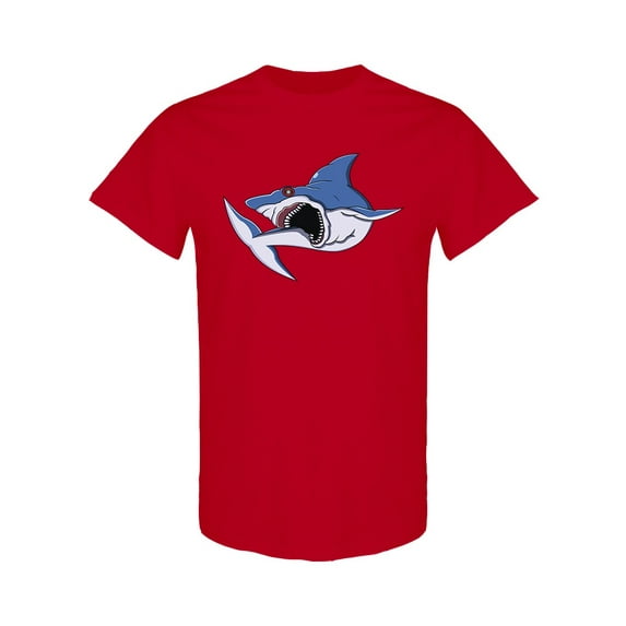 Cartoon Angry Shark Design T-Shirt Men -Image by Shutterstock, Male Small