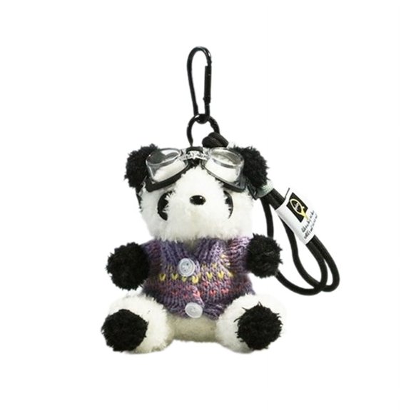 Cartoon Animal Bag Pendant Anime Figure Keychain Pilot Panda Keyring Bear Model Pendant Stylish Women Girls Accessories