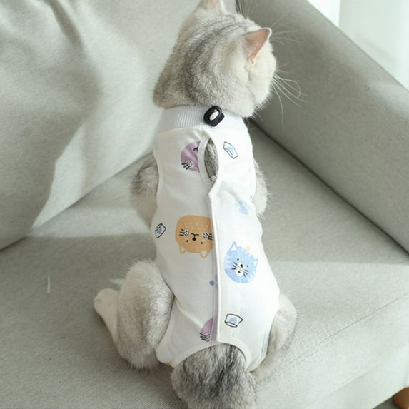 Cartoon Animal Dog Recovery Suit Onesie After Pet Spayed Neutered Shirt For Female Male Dogs Cats Postoperative Snuggly Vest For Abdominal Wounds Weaning Anti Licking Vest Pet Vest L