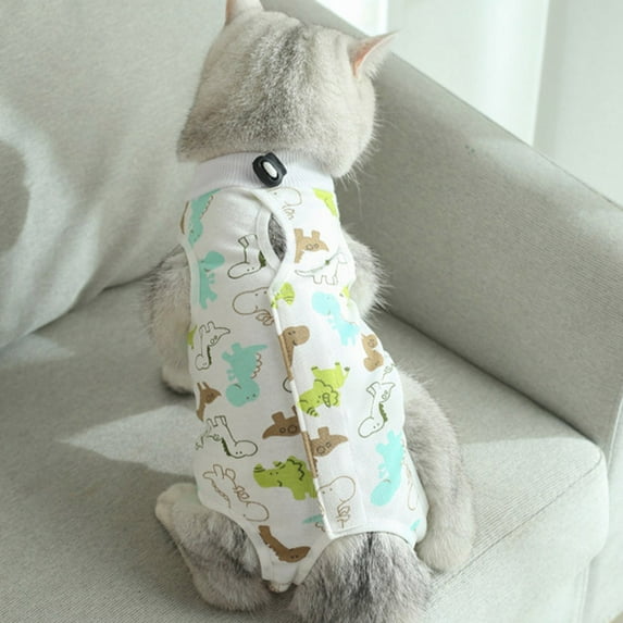 Cartoon Animal Dog Recovery Suit Onesie After Pet Spayed Neutered Shirt For Female Male Dogs Cats Postoperative Snuggly Vest For Abdominal Wounds Weaning Anti Licking Vest Pet Vest S
