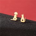 Cartoon Animal Earings Fashion Cat Stainless Steel Stud Earrings for Women Men Jewelry Small