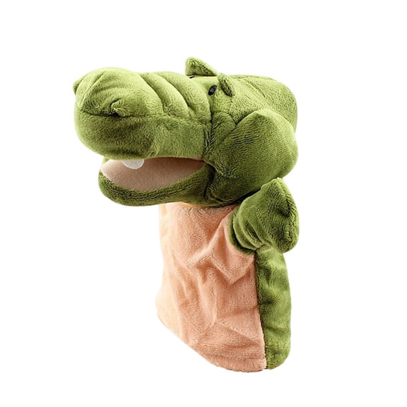 Cartoon Animal Hand Puppet Plush Toy with Movable Mouth for Interactive Play Washable Fabric Soft Material Storytelling Accessory for Adults and Individuals Age 2 and Up