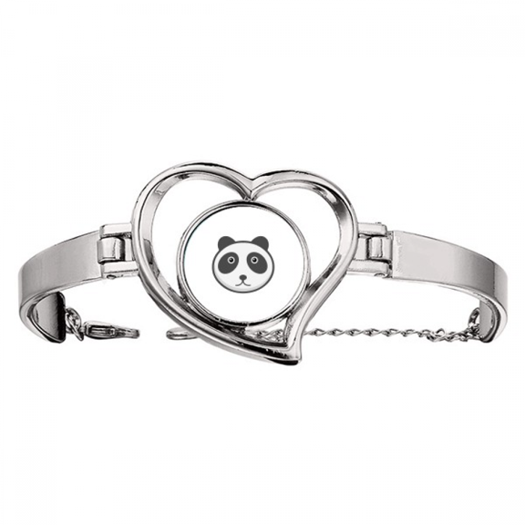 Cartoon Animal Lovely Panda Mildness Bracelet Heart Jewelry Wire Bangle