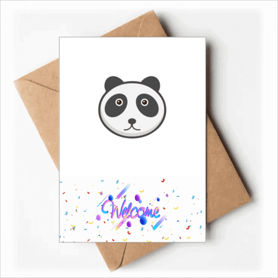 Cartoon Animal Lovely Panda Mildness Welcome Back Greeting Cards Envelopes Blank