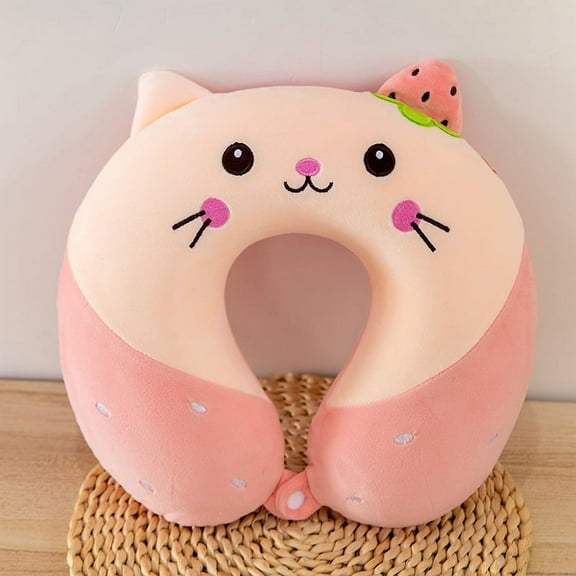 Cartoon Animal Neck Support Pillow, Memory Foam Neck Pillow, U-Shaped Kids Travel Pillow, Portable Cushion for Car Airplane Train Office Home