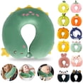 thumbnail image 1 of Cartoon Animal Neck Support Pillow, Memory Foam Neck Pillow, U-Shaped Kids Travel Pillow, Portable Cushion for Car Airplane Train Office Home, 1 of 8