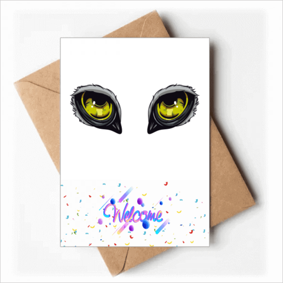 Cartoon Animal Owl Eye Decoration Welcome Back Greeting Cards Envelopes Blank