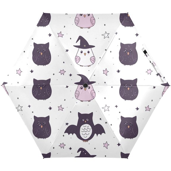Cartoon Animal Pattern Umbrellas for Sun Auto Open Close UV50+ Waterproof 5-Fold Compact Fiberglass Frame