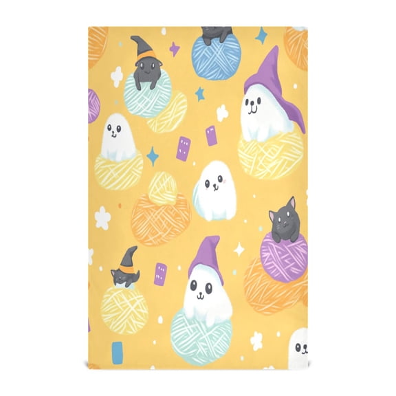 Cartoon Animal Patterns Decorative Waffle Towel Kitchen Dishcloth 28x18in Multi-Use Tea Towel