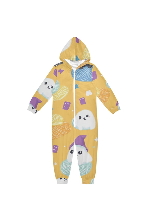 Cartoon Animal Patterns One Piece Pajamas Soft Jumpsuit Cozy Sleep and Play Romper Zipper and Pockets 4T