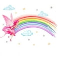 thumbnail image 1 of Cartoon Animal Rainbow Cloud Butterfly Wall Sticker Background Wall Room Decoration Wall Sticker (Purchase Order Note: Pearl Cotton Curly Hair) Fairy Girl, 1 of 7