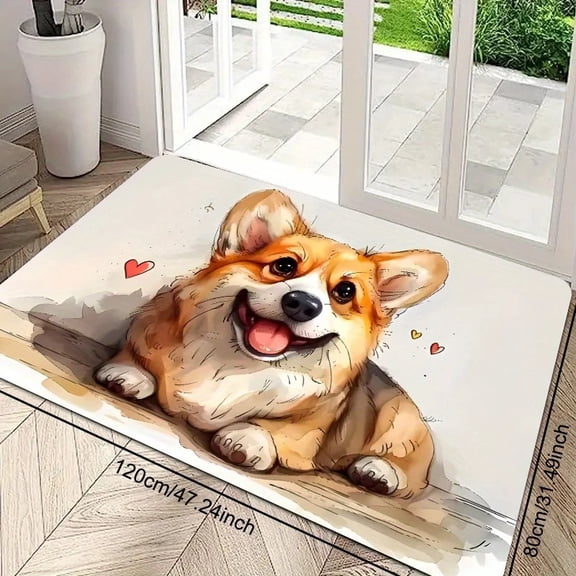 Cartoon Animal Retro Totem 3D Visual Illusion Series Print Doormat Washable Home Entrance Decor Gift