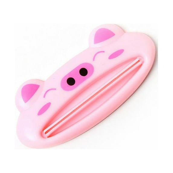 Cartoon Animal Shaped Plastic Toothpaste Dispenser Tube Squeezer Rolling Holder(Pig)