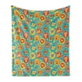 thumbnail image 1 of Cartoon Animal Soft Flannel Fleece Blanket, Comic Animal Faces on Colorful Dots Happy Kindergarten Fun Characters Kids, Cozy Plush for Indoor and Outdoor Use, 60" x 80", Multicolor, by Ambesonne, 1 of 5