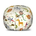 thumbnail image 1 of Cartoon Animal Storage Toy Bag Chair, Australian Fauna Silly Faces Safari Lion Crocodile, Stuffed Animal Organizer Washable Bag, Small Size, Multicolor, by Ambesonne, 1 of 3