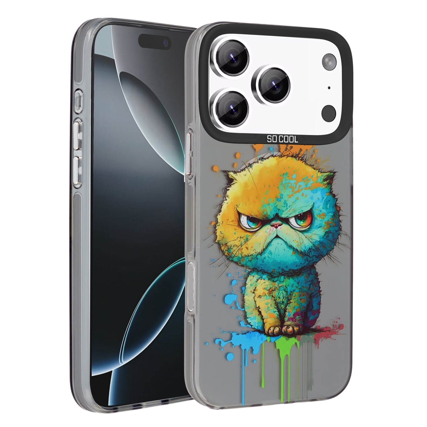 Cartoon Animal Street Art Charging Case for iPhone 17 Pro Max - Grey