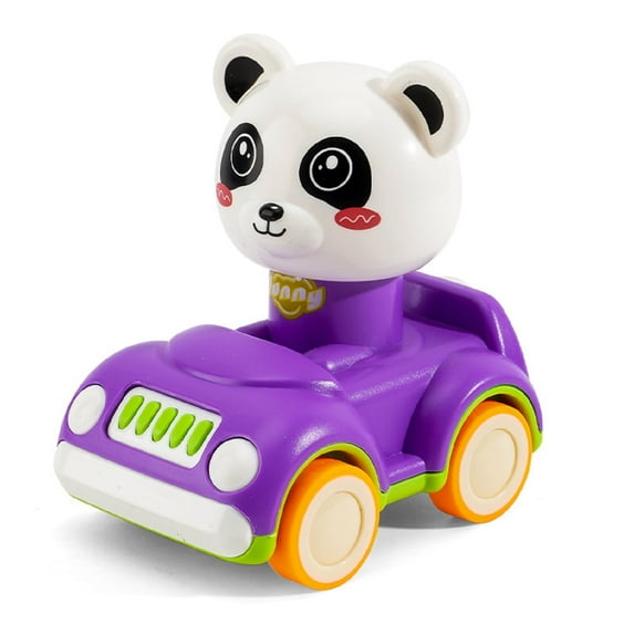 Cartoon Animal Toy Cars for Toddlers 1 2 3 Year Old, Fun Press Car Toys, Christmas Birthday Gifts for Kids Boys Girls, Purple
