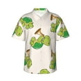 thumbnail image 1 of Cartoon Animal Turtle Playing Instrument Hawaiian Shirts For Men, Summer Short-Sleeve Relaxed-Fit Button-Down Shirts Small, 1 of 9